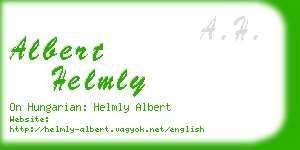 albert helmly business card